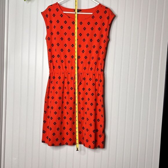 Tommy Hilfiger Dress Sz SP Cotton Drawstring Sundress Beach Red Black 0108 - Picture 10 of 14